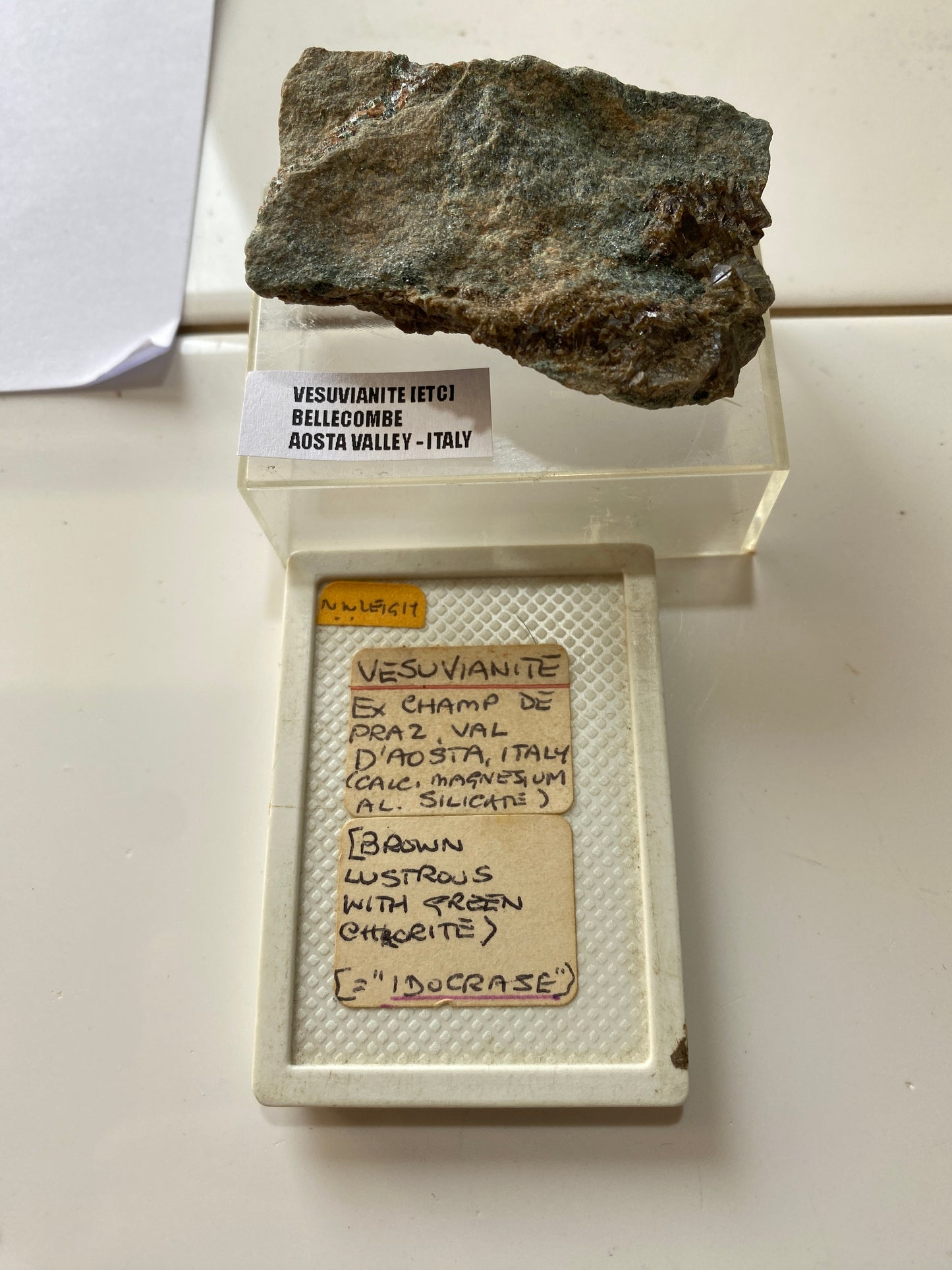 VESUVIANITE [ETC] : BELLECOMBE, AOSTA VALLEY, ITALY. 51g MF5052