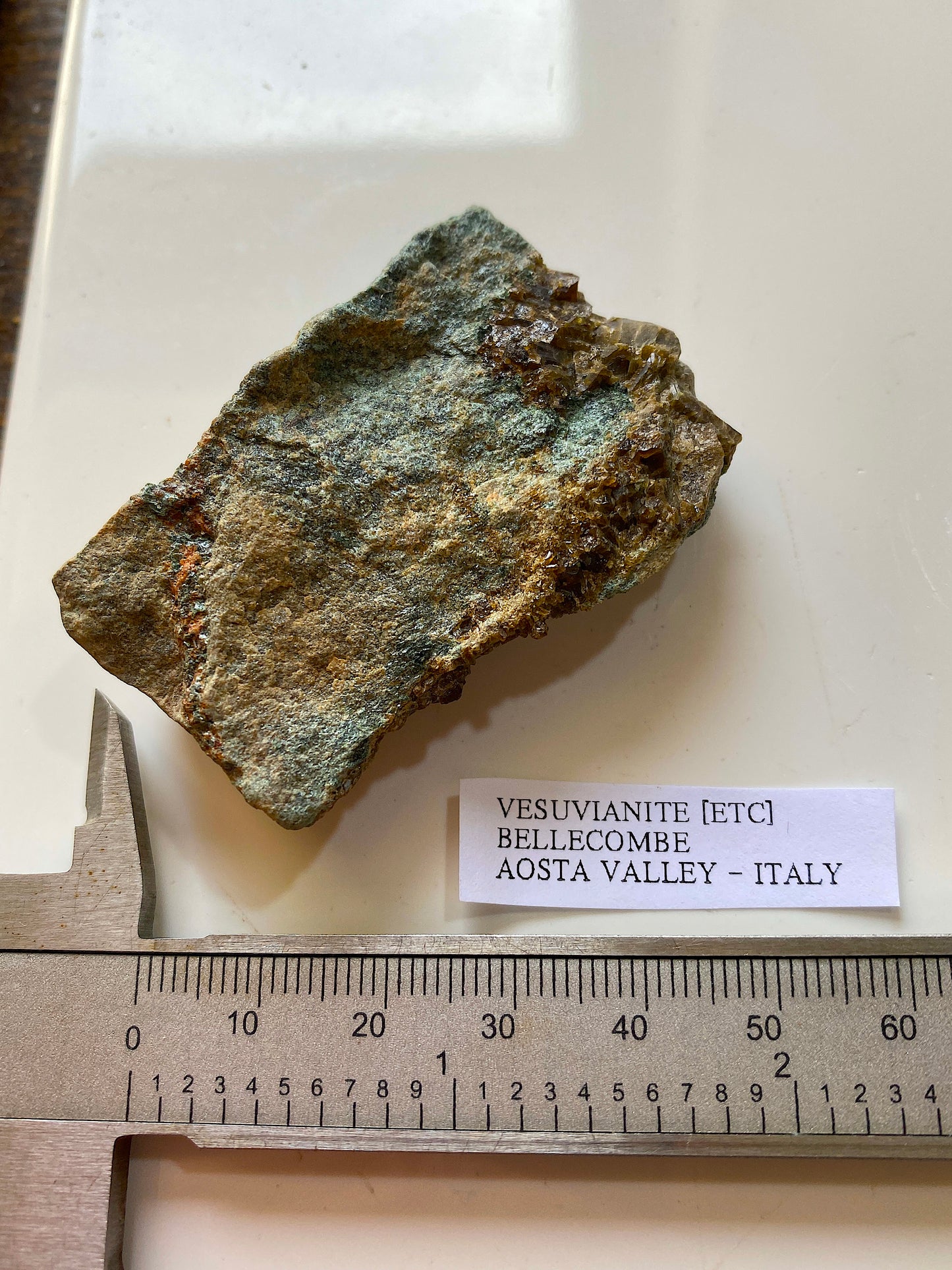 VESUVIANITE [ETC] : BELLECOMBE, AOSTA VALLEY, ITALY. 51g MF5052