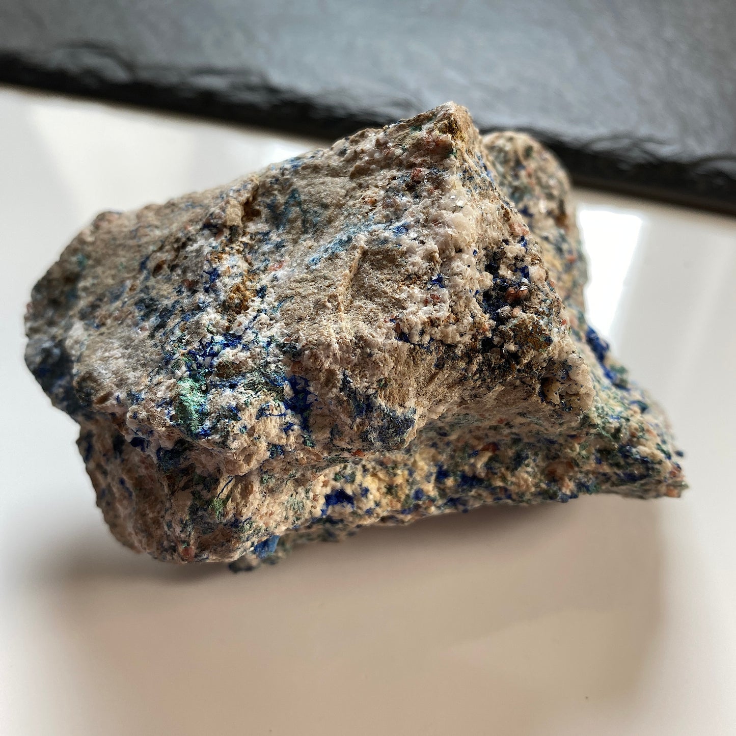 AZURITE [ETC] OPN CALCITE FROM CANNINGTON PARK QUARRY, SOMERSET 369g MF1826