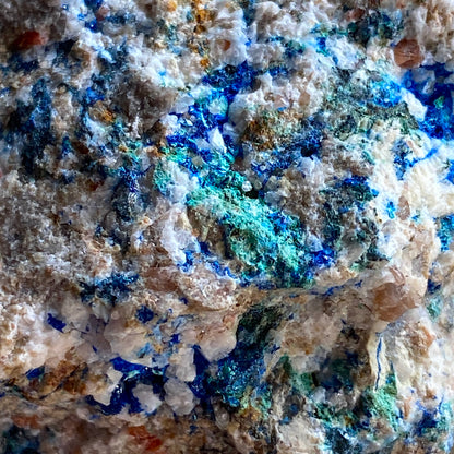 AZURITE [ETC] OPN CALCITE FROM CANNINGTON PARK QUARRY, SOMERSET 369g MF1826