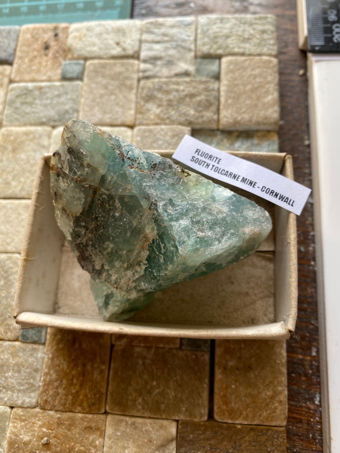 FLUORITE : SOUTH TOLCARNE MINE, CAMBORNE, CORNWALL. 134g. MF5053