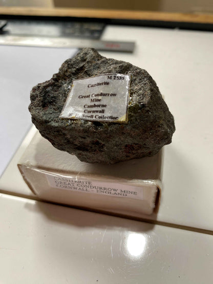 CASSITERITE DENSE ORE SPECIMEN : GREAT CONDURROW MINE, BEACON, CORNWALL 153g MF5056