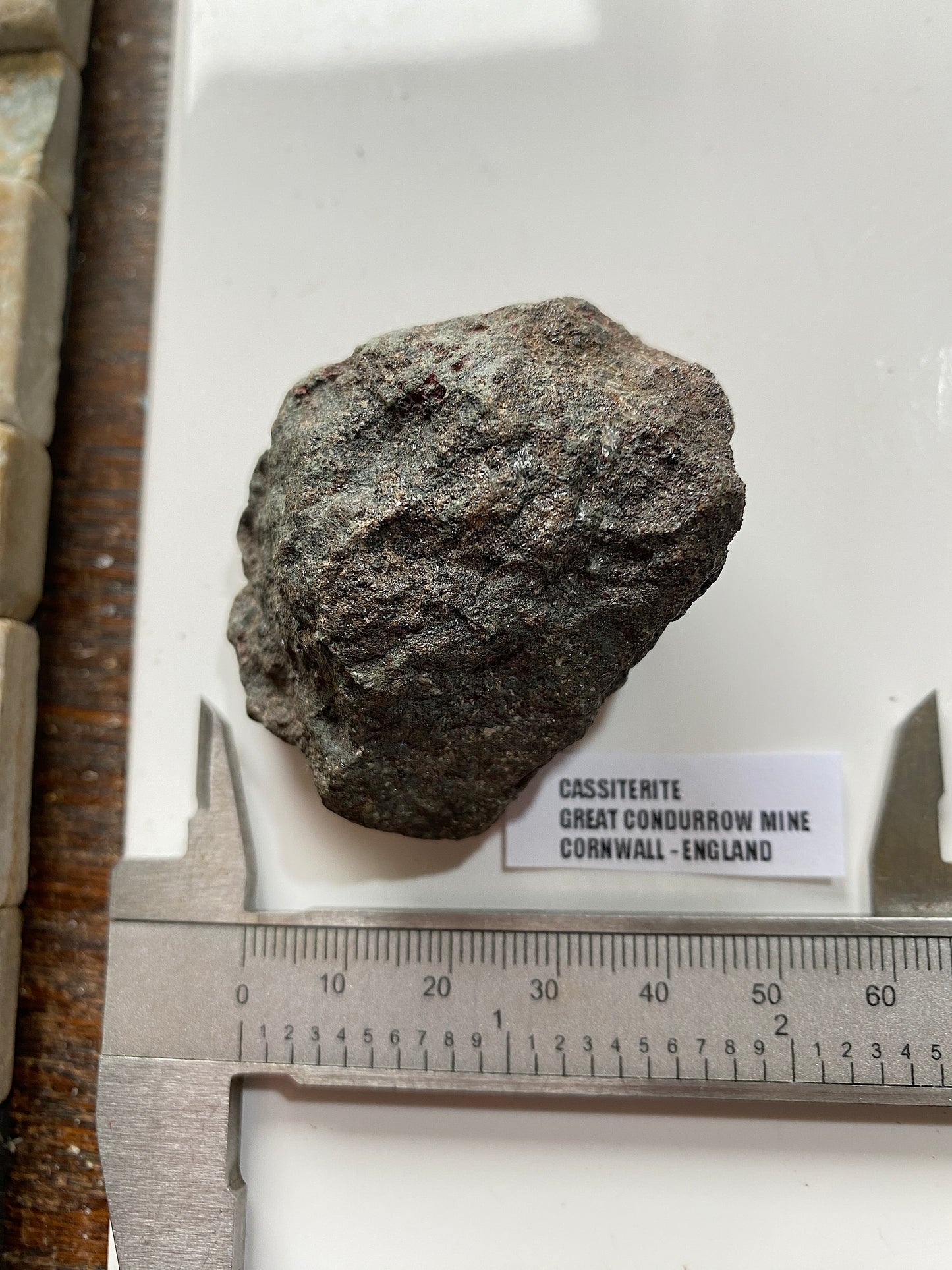 CASSITERITE DENSE ORE SPECIMEN : GREAT CONDURROW MINE, BEACON, CORNWALL 153g MF5056
