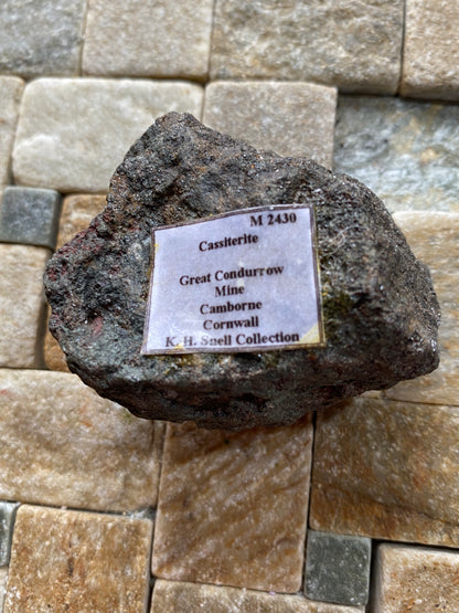 CASSITERITE DENSE ORE SPECIMEN : GREAT CONDURROW MINE, BEACON, CORNWALL 153g MF5056
