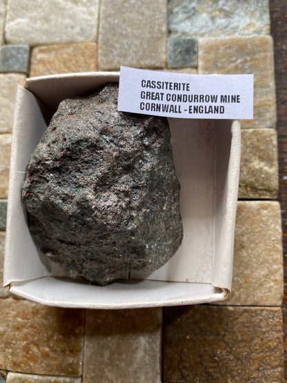 CASSITERITE DENSE ORE SPECIMEN : GREAT CONDURROW MINE, BEACON, CORNWALL 153g MF5056