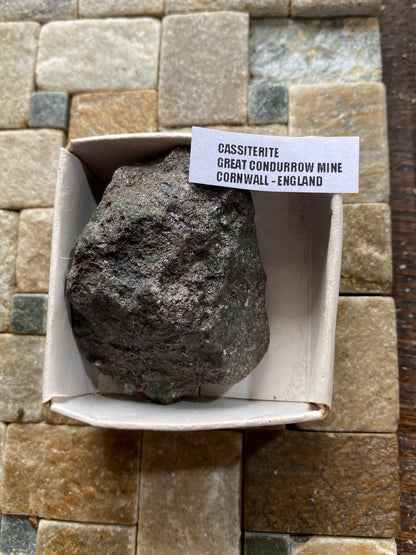 CASSITERITE DENSE ORE SPECIMEN : GREAT CONDURROW MINE, BEACON, CORNWALL 153g MF5056