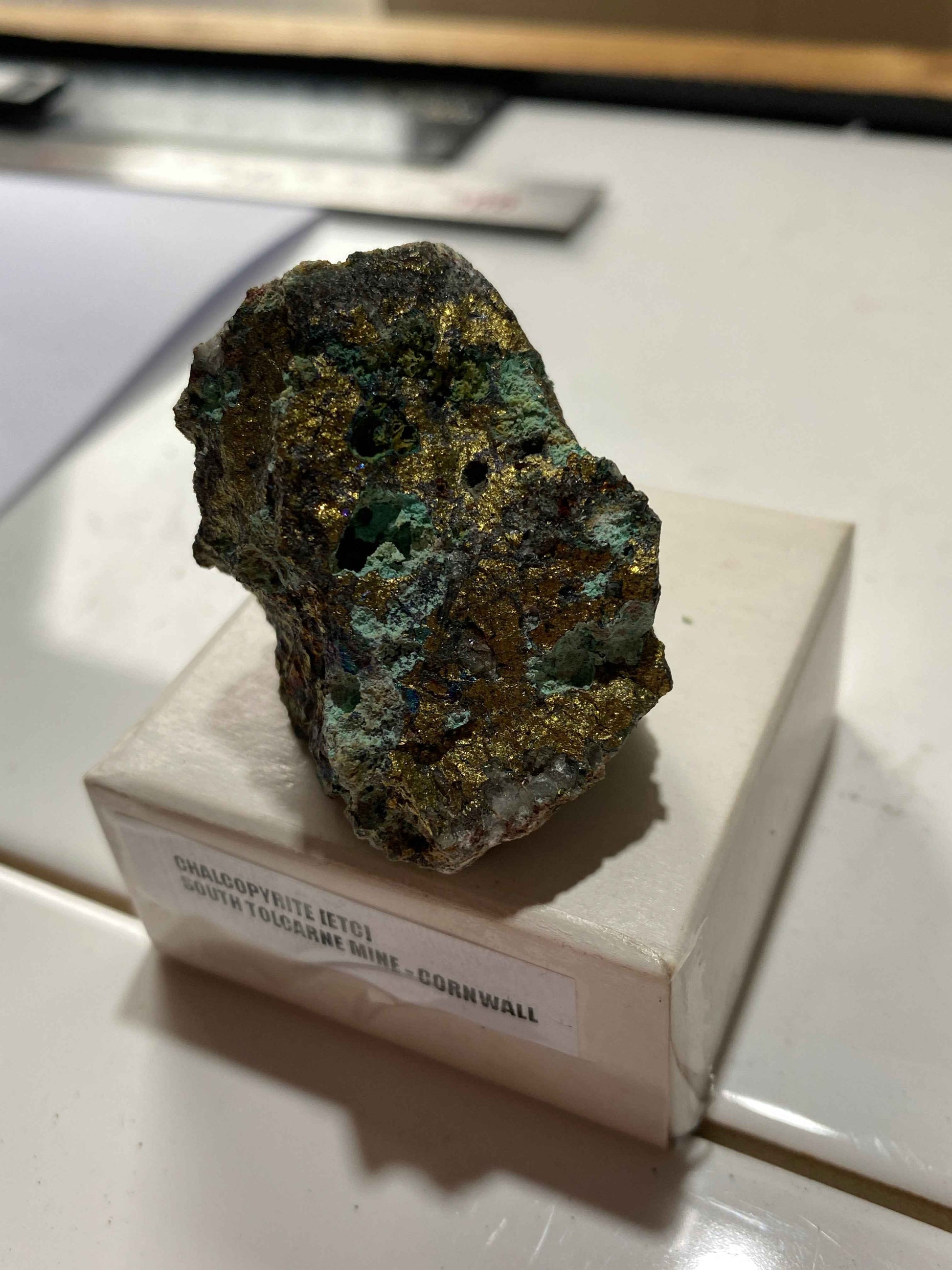 CHALCOPYRITE/BORNITE [ETC] : SOTH TOLCARNE MINE, CAMBORNE, CORNWALL, 72g. MF5057