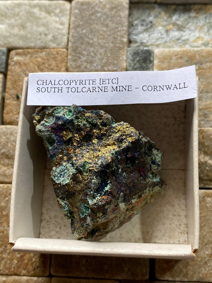 CHALCOPYRITE/BORNITE [ETC] : SOTH TOLCARNE MINE, CAMBORNE, CORNWALL, 72g. MF5057