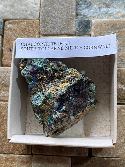 CHALCOPYRITE/BORNITE [ETC] : SOTH TOLCARNE MINE, CAMBORNE, CORNWALL, 72g. MF5057