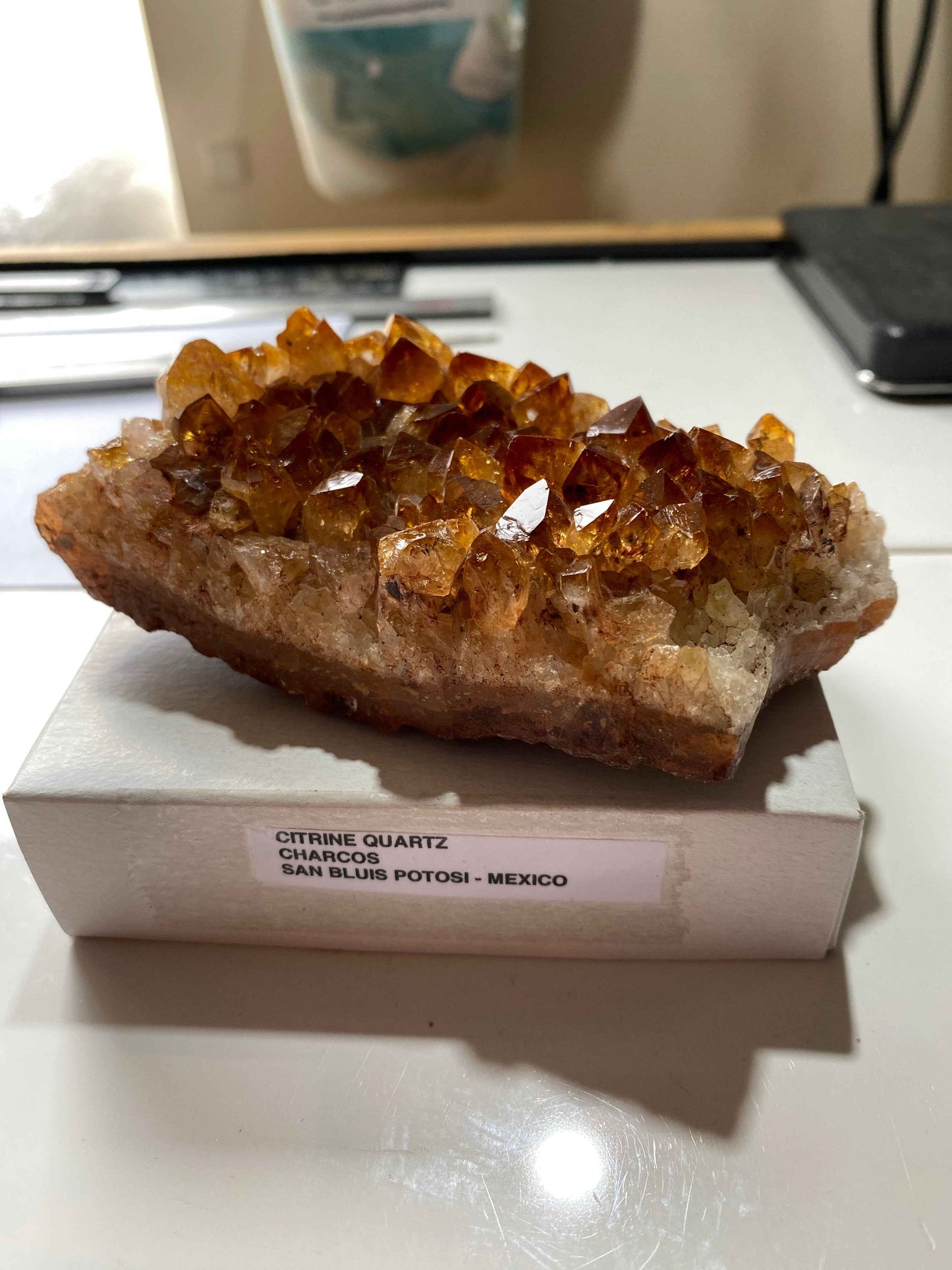 CITRINE QUARTZ CRYSTAL ASSEMBLAGE : CHARCOS, SAN LUIS POTOSI, MEXICO 296g MF5058