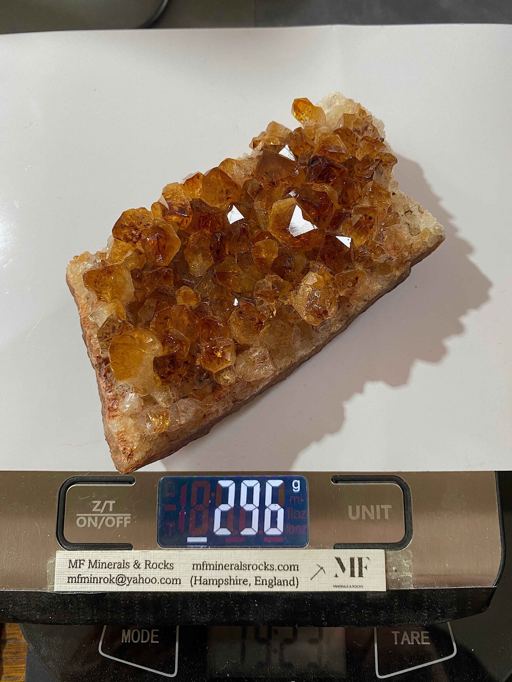 CITRINE QUARTZ CRYSTAL ASSEMBLAGE : CHARCOS, SAN LUIS POTOSI, MEXICO 296g MF5058