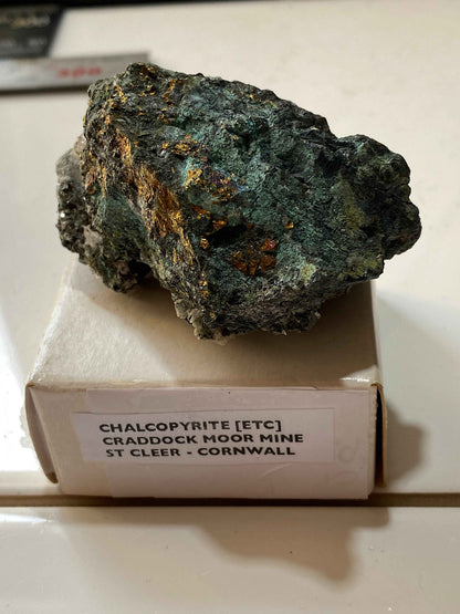 CHALCOPYRITE [ETC] : CRADDOCK MOOR MINE, ST CLEER, CORNWALL. 121g MF5063
