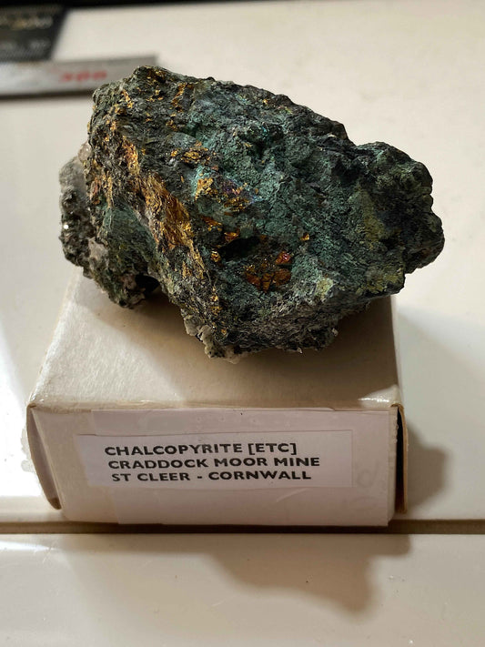 CHALCOPYRITE [ETC] : CRADDOCK MOOR MINE, ST CLEER, CORNWALL. 121g MF5063