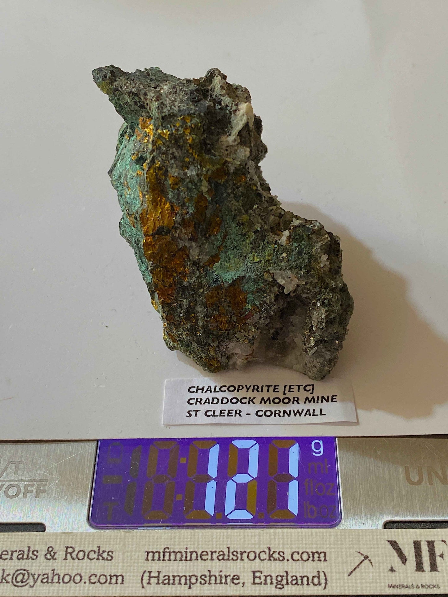 CHALCOPYRITE [ETC] : CRADDOCK MOOR MINE, ST CLEER, CORNWALL. 121g MF5063