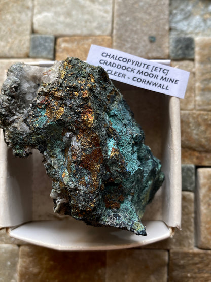 CHALCOPYRITE [ETC] : CRADDOCK MOOR MINE, ST CLEER, CORNWALL. 121g MF5063