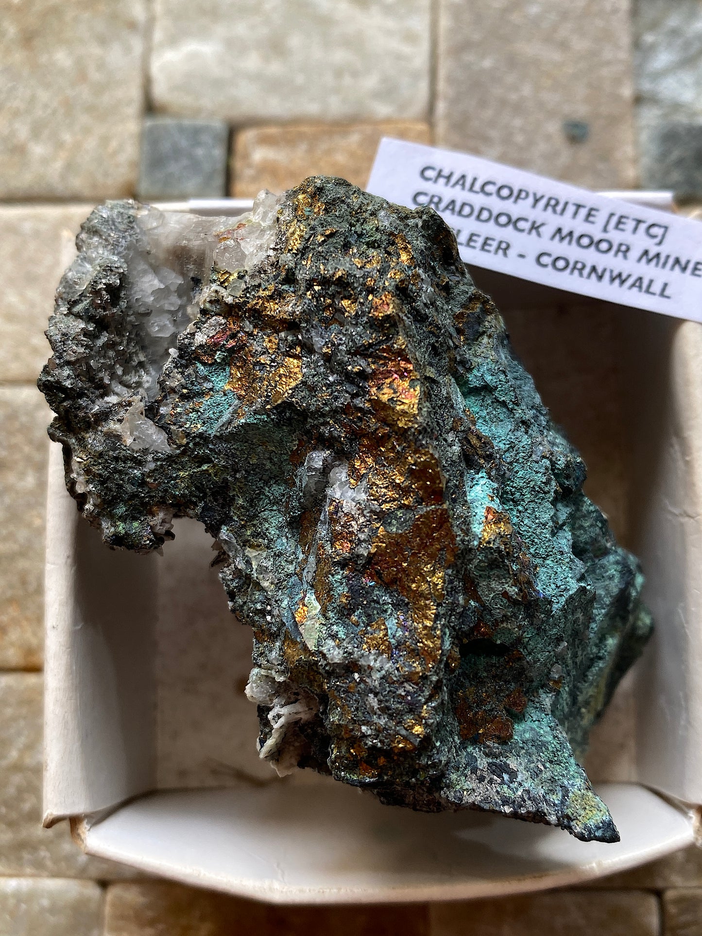 CHALCOPYRITE [ETC] : CRADDOCK MOOR MINE, ST CLEER, CORNWALL. 121g MF5063