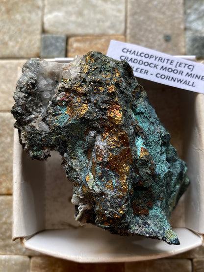 CHALCOPYRITE [ETC] : CRADDOCK MOOR MINE, ST CLEER, CORNWALL. 121g MF5063