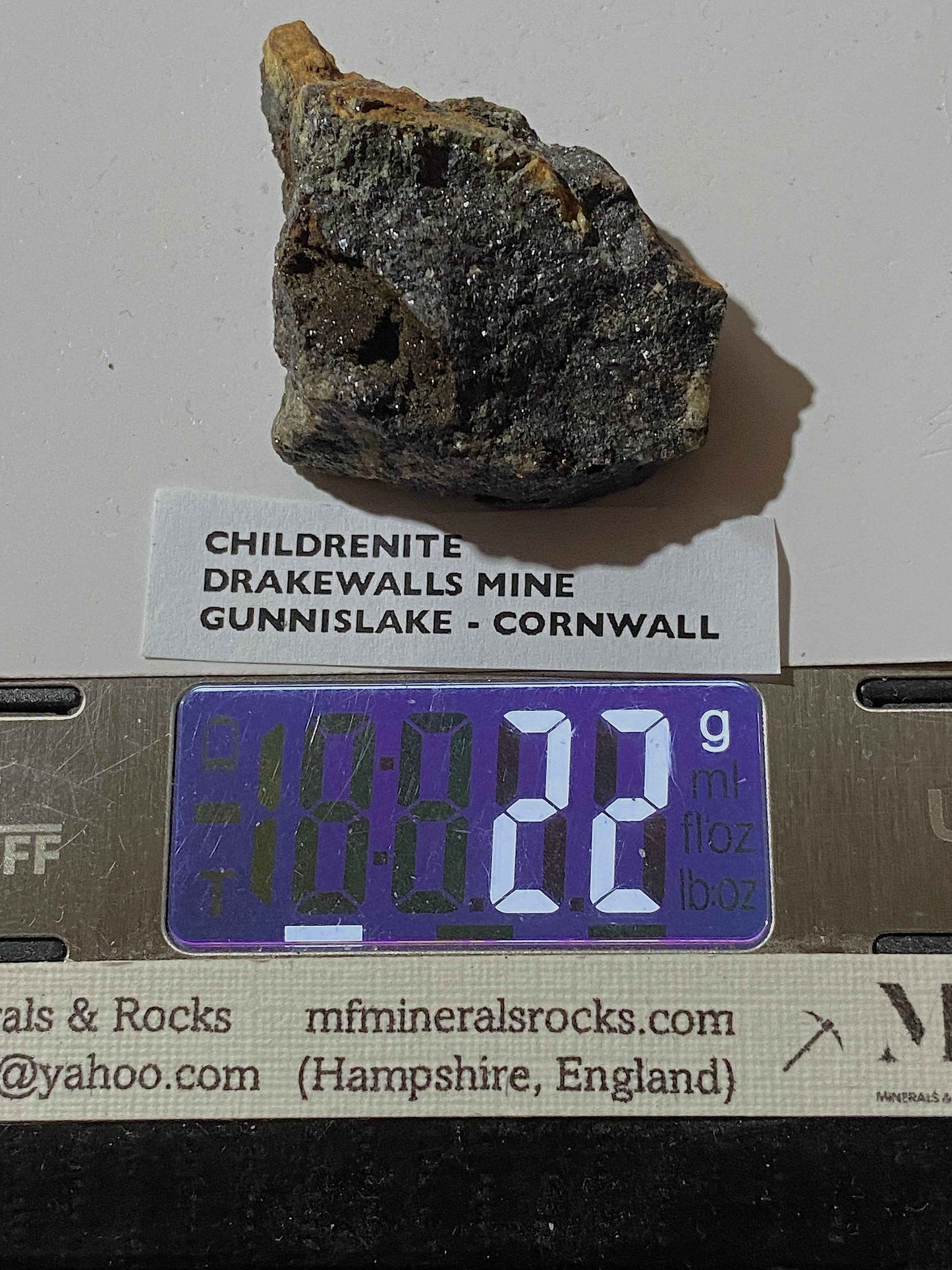 CHILDRENITE : DRAKEWALLS MINE,  GUNNISLAKE, CORNWALL 22g  MF5064