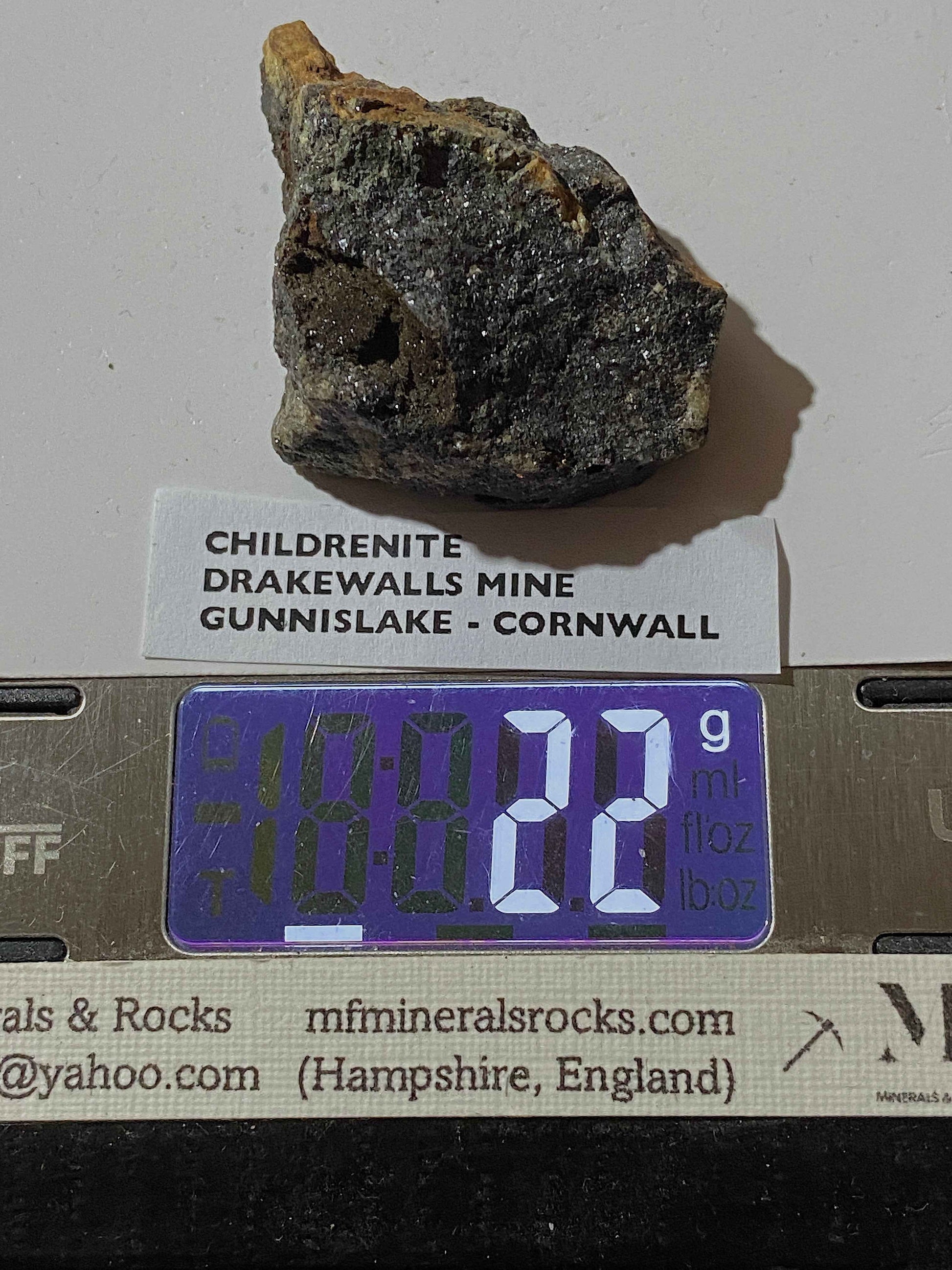 CHILDRENITE : DRAKEWALLS MINE,  GUNNISLAKE, CORNWALL 22g  MF5064