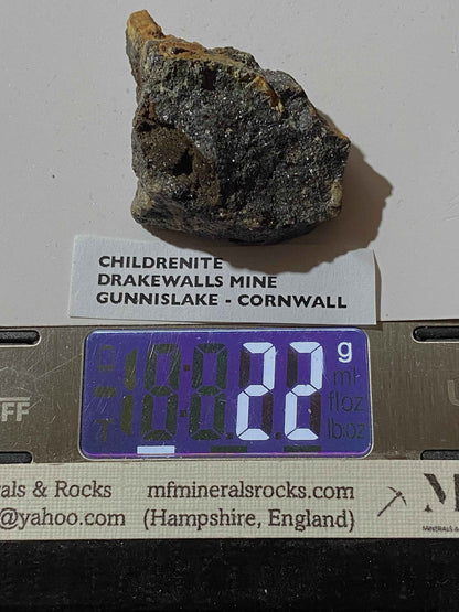 CHILDRENITE : DRAKEWALLS MINE,  GUNNISLAKE, CORNWALL 22g  MF5064