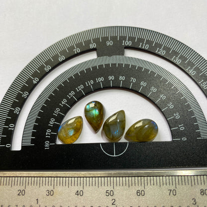 LABRADORITE GEMSTONES x 4 - NAIN COMPLEX, LABRADOR, CANADA  14.40Ct. MFG5097