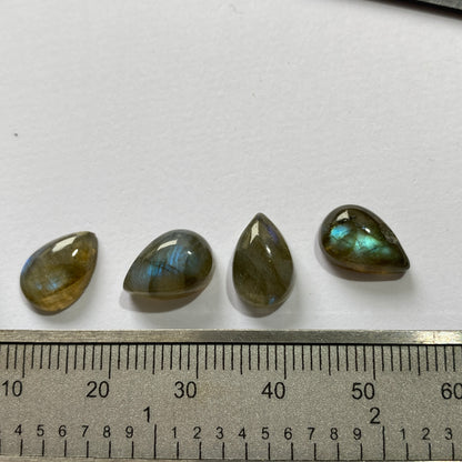 LABRADORITE GEMSTONES x 4 - NAIN COMPLEX, LABRADOR, CANADA  14.40Ct. MFG5097