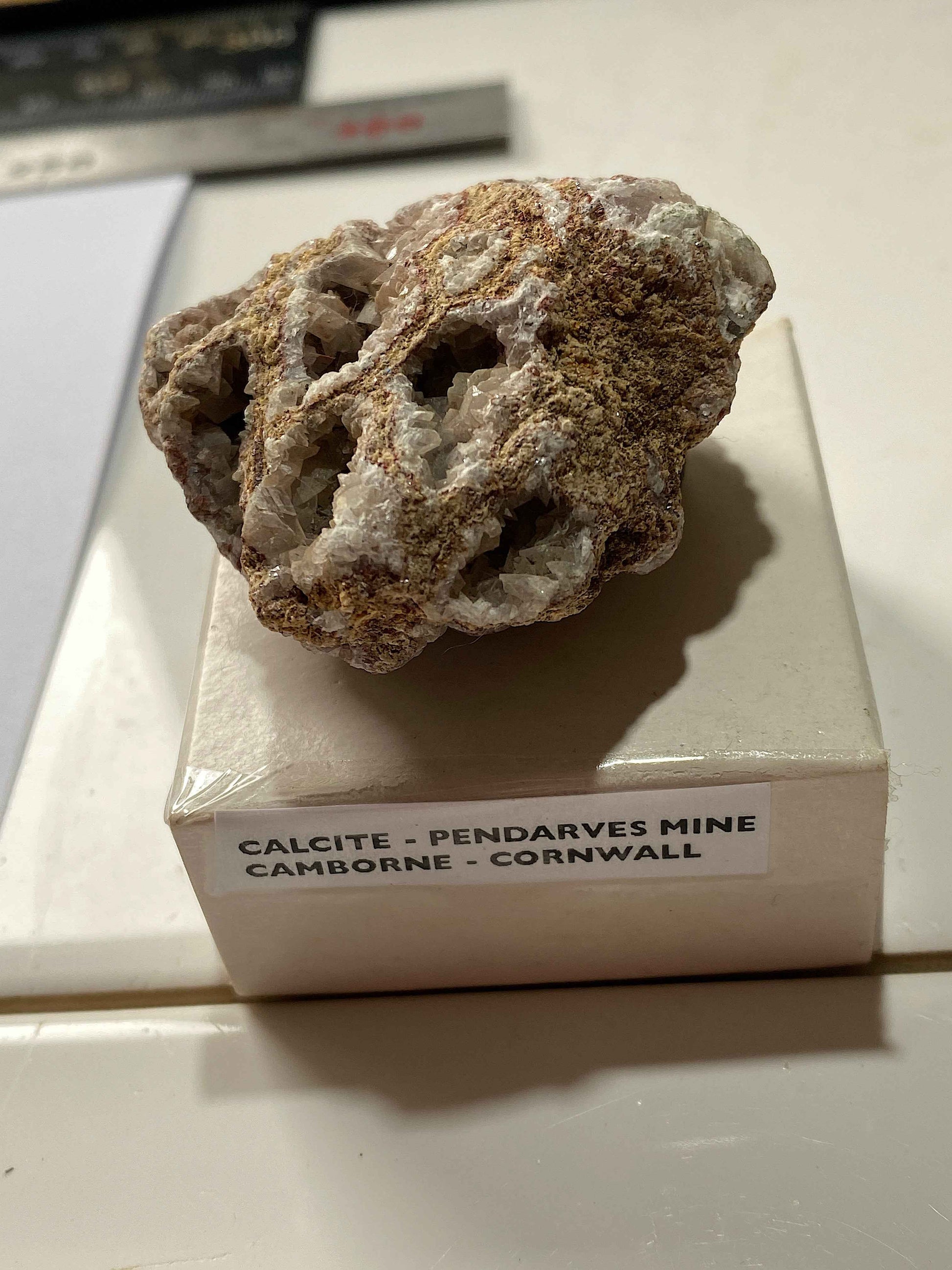 CALCITE : PENDARVES MINE, KILLIVOSE, CAMBORNE, CORNWALL  55g. MF5067