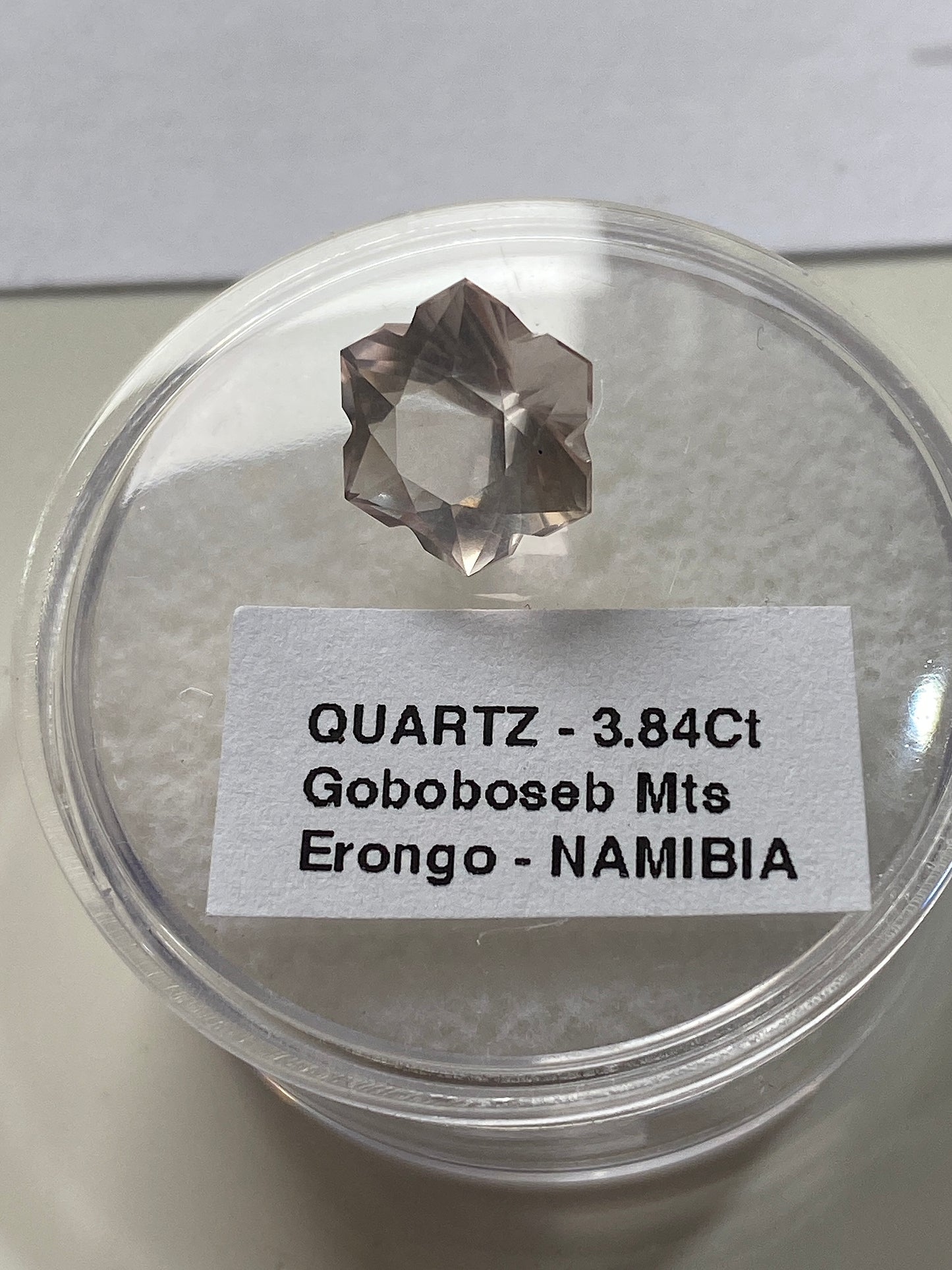 SNOWFLAKE AMETHYST GEMSTONE : GOBOBOSEB MTS., ERONGO, NAMIBIA 3.84Ct MFG4964