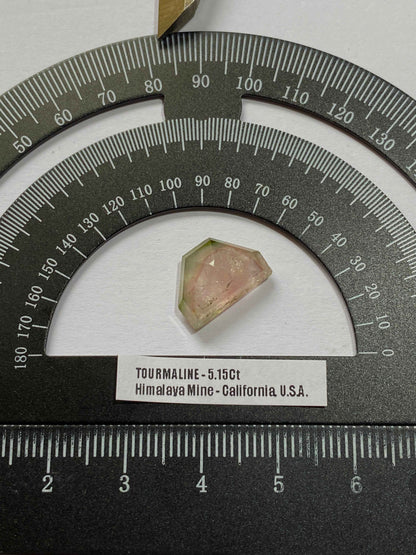"WATERMELON" NATURAL TOURMALINE GEMSTONE : HIMALAYA MINE, CALIFORNIA, U.S.A. 5.15Ct. MFG4969
