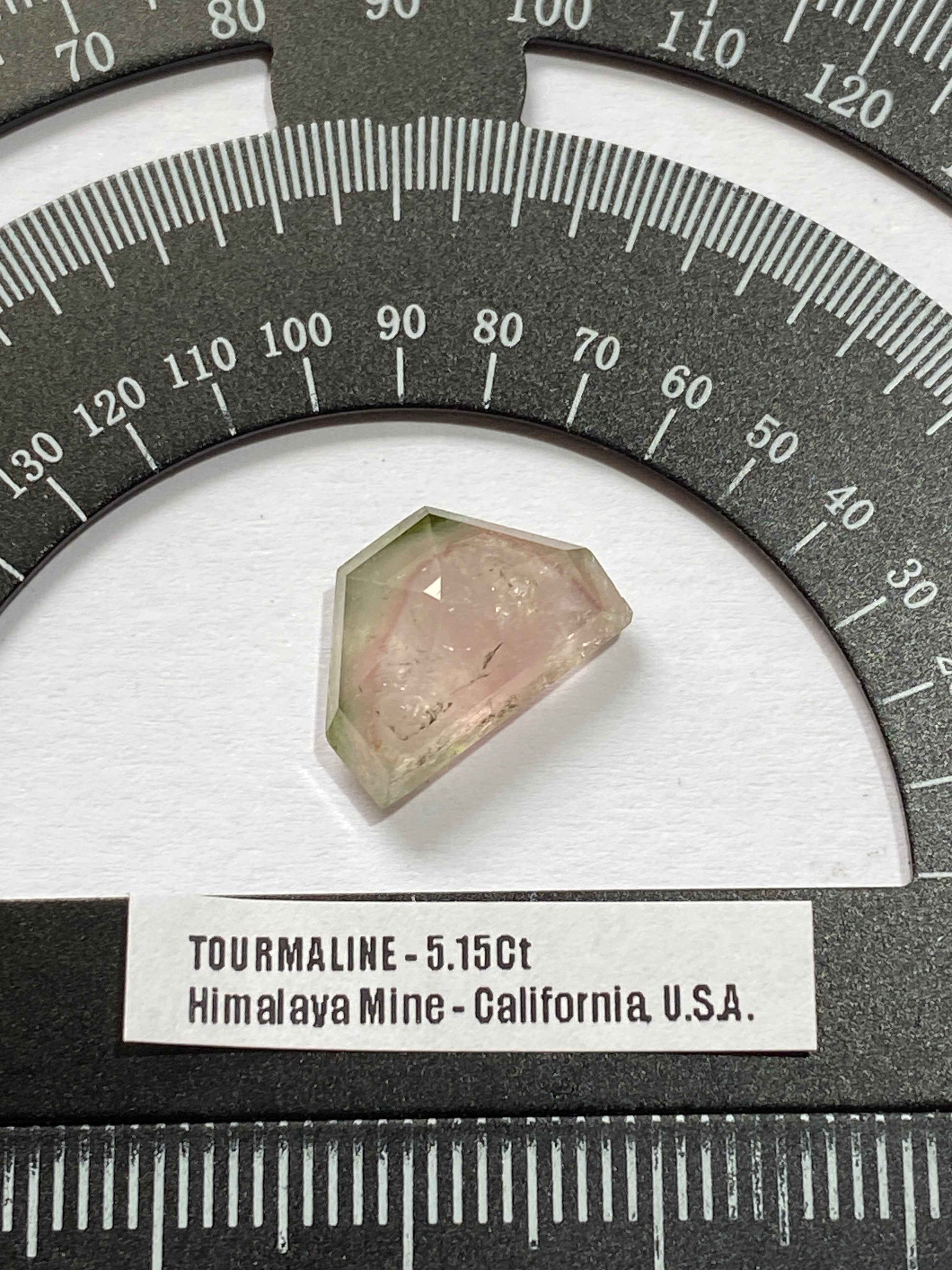 "WATERMELON" NATURAL TOURMALINE GEMSTONE : HIMALAYA MINE, CALIFORNIA, U.S.A. 5.15Ct. MFG4969