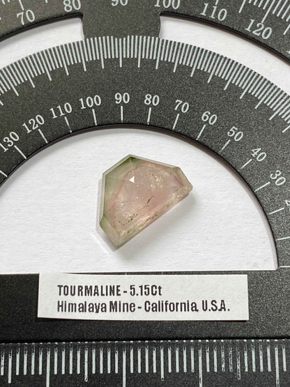 "WATERMELON" NATURAL TOURMALINE GEMSTONE : HIMALAYA MINE, CALIFORNIA, U.S.A. 5.15Ct. MFG4969