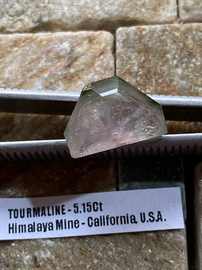 "WATERMELON" NATURAL TOURMALINE GEMSTONE : HIMALAYA MINE, CALIFORNIA, U.S.A. 5.15Ct. MFG4969