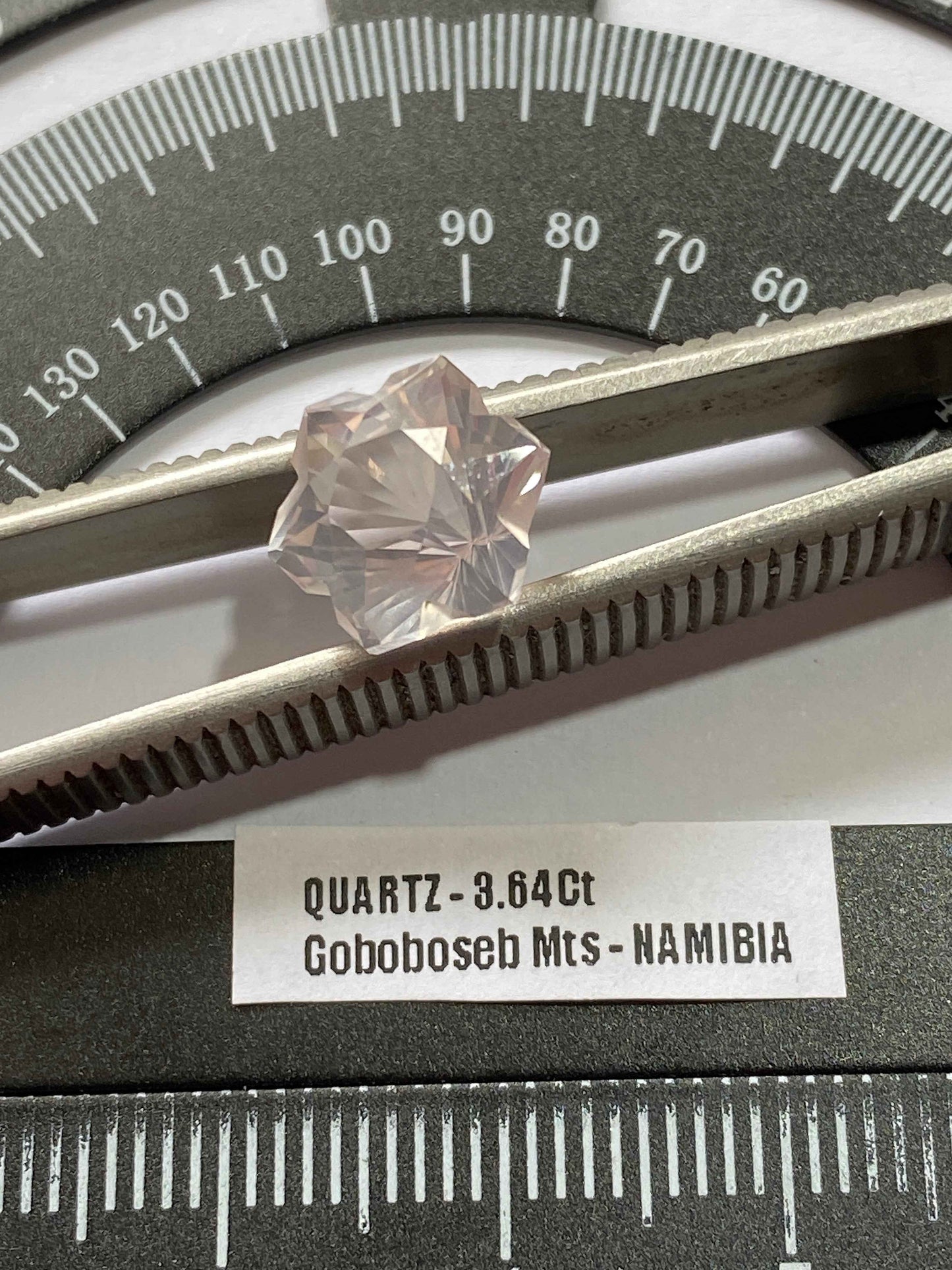 "SNOWFLAKE" AMETHYST NATURAL GEMSTONE : GOBOBOSEB MT., NAMIBIA, AFRICA 3.64Ct. MFG4970