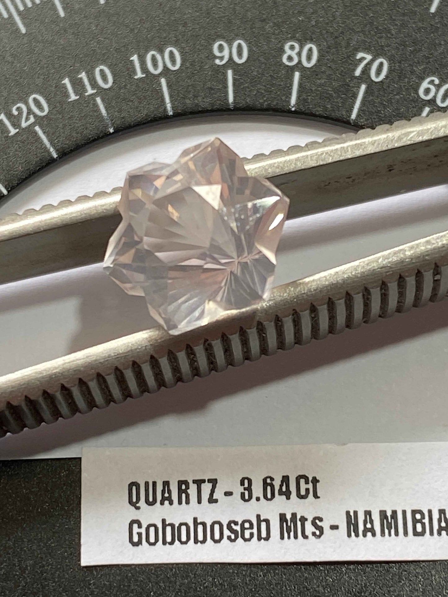 "SNOWFLAKE" AMETHYST NATURAL GEMSTONE : GOBOBOSEB MT., NAMIBIA, AFRICA 3.64Ct. MFG4970