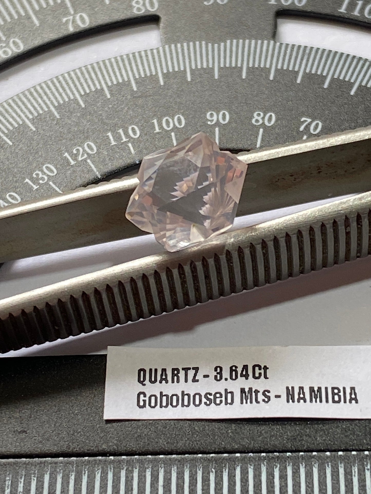 "SNOWFLAKE" AMETHYST NATURAL GEMSTONE : GOBOBOSEB MT., NAMIBIA, AFRICA 3.64Ct. MFG4970