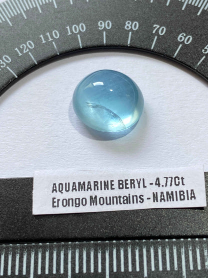 AQUAMARINE BERYL NATURAL GEMSTONE : ERONGO MOUNTAINS, NAMIBIA 4.77Ct. MFG4973