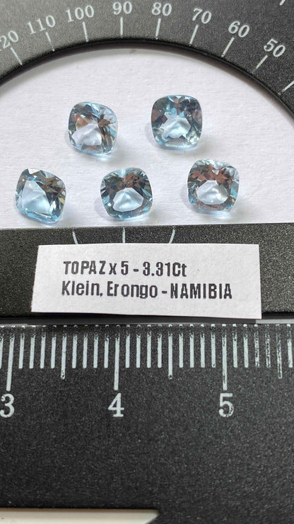 TOPAZ NATURAL GEMSTONES x 5 : KAGHAN VALLEY, PAKISTAN. 3.31Ct. MFG4974