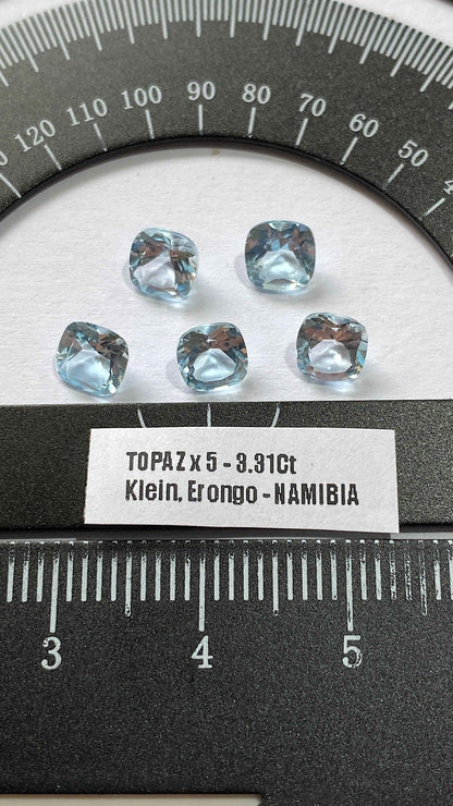 TOPAZ NATURAL GEMSTONES x 5 : KAGHAN VALLEY, PAKISTAN. 3.31Ct. MFG4974