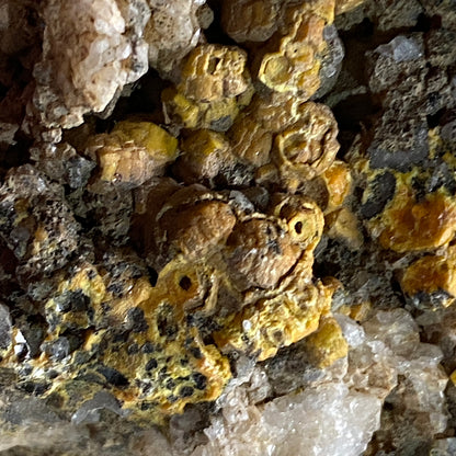 MIMETITE (ETC) - DRY GILL MINE, CALDBECK, ALLERDALE, CUMBRIA, ENGLAND