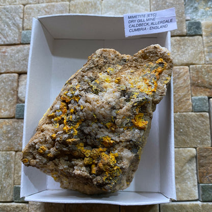 MIMETITE (ETC) - DRY GILL MINE, CALDBECK, ALLERDALE, CUMBRIA, ENGLAND