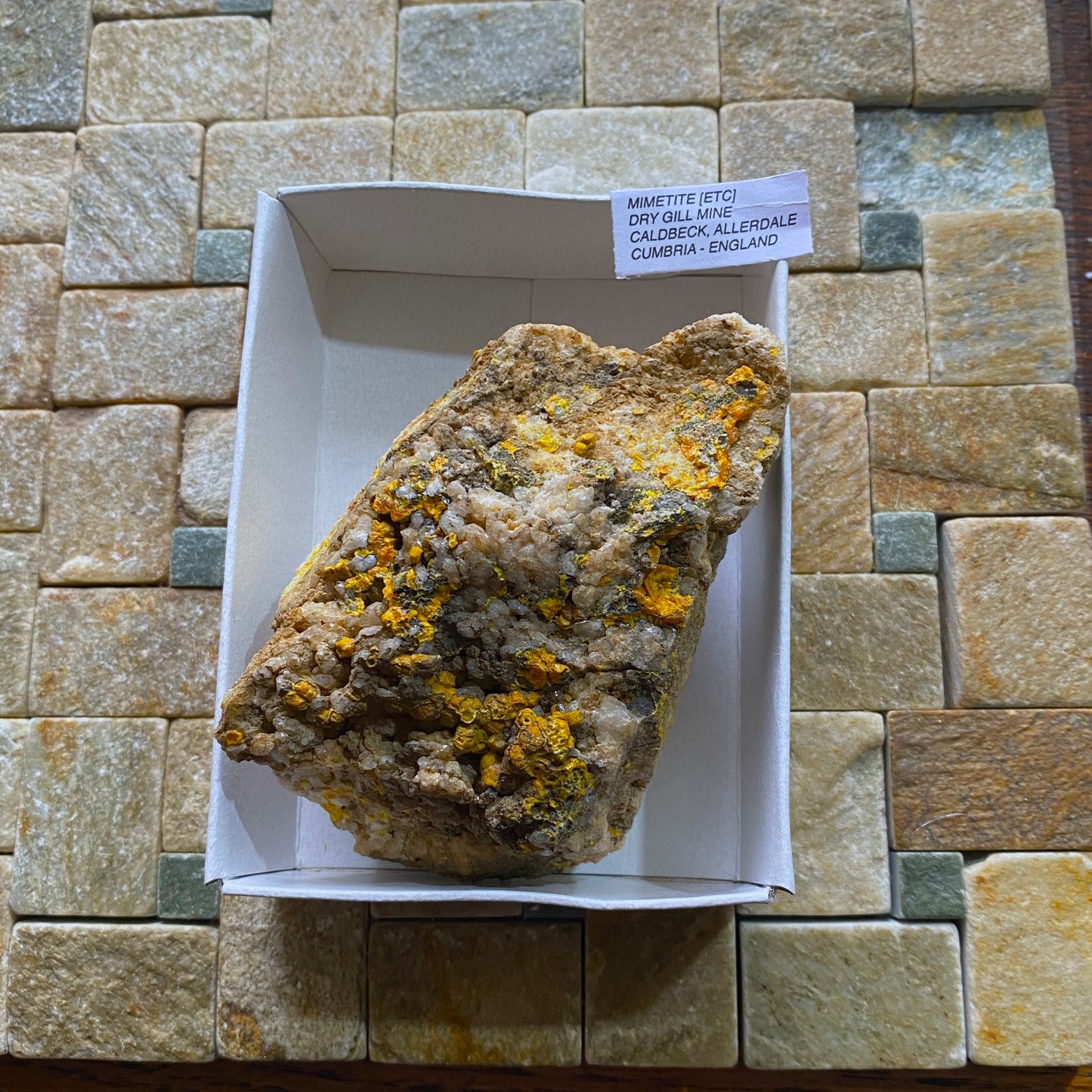 MIMETITE (ETC) - DRY GILL MINE, CALDBECK, ALLERDALE, CUMBRIA, ENGLAND