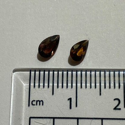 AXINITE RARE NATURAL GEMSTONES x 2 : VITORIA DA CONQUISTA, BAHIA, BRAZIL 0.61Ct MFG5108