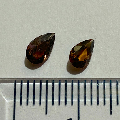 AXINITE RARE NATURAL GEMSTONES x 2 : VITORIA DA CONQUISTA, BAHIA, BRAZIL 0.61Ct MFG5108