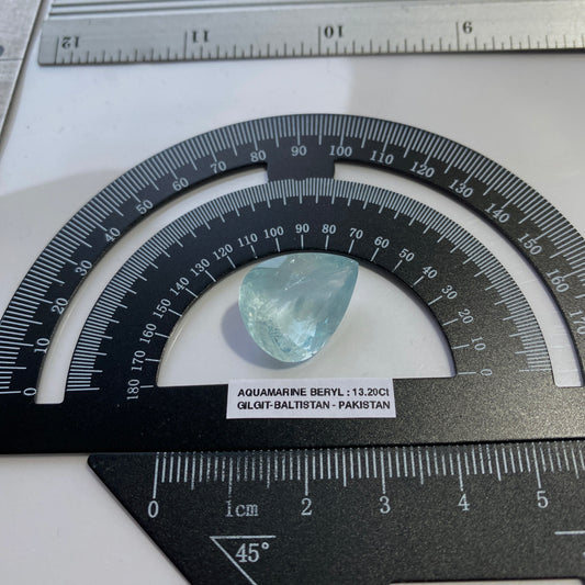 AQUAMARINE BERYL NATURAL GEMSTONE - SHENGUS, ROUNDU, PAKISTAN 13.20Ct MFG5365