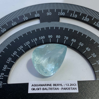 AQUAMARINE BERYL NATURAL GEMSTONE - SHENGUS, ROUNDU, PAKISTAN 13.20Ct MFG5365