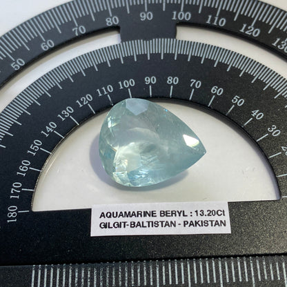 AQUAMARINE BERYL NATURAL GEMSTONE - SHENGUS, ROUNDU, PAKISTAN 13.20Ct MFG5365