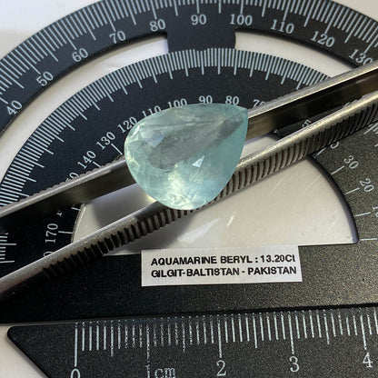 AQUAMARINE BERYL NATURAL GEMSTONE - SHENGUS, ROUNDU, PAKISTAN 13.20Ct MFG5365
