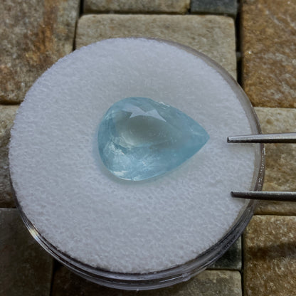 AQUAMARINE BERYL NATURAL GEMSTONE - SHENGUS, ROUNDU, PAKISTAN 13.20Ct MFG5365