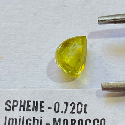 SPHENE (TITANITE) NATURAL GEMSTONE : IMILCHI, MOROCCO  0.72Ct  MFG4983