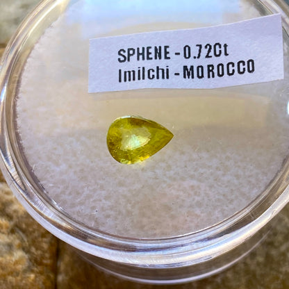 SPHENE (TITANITE) NATURAL GEMSTONE : IMILCHI, MOROCCO  0.72Ct  MFG4983